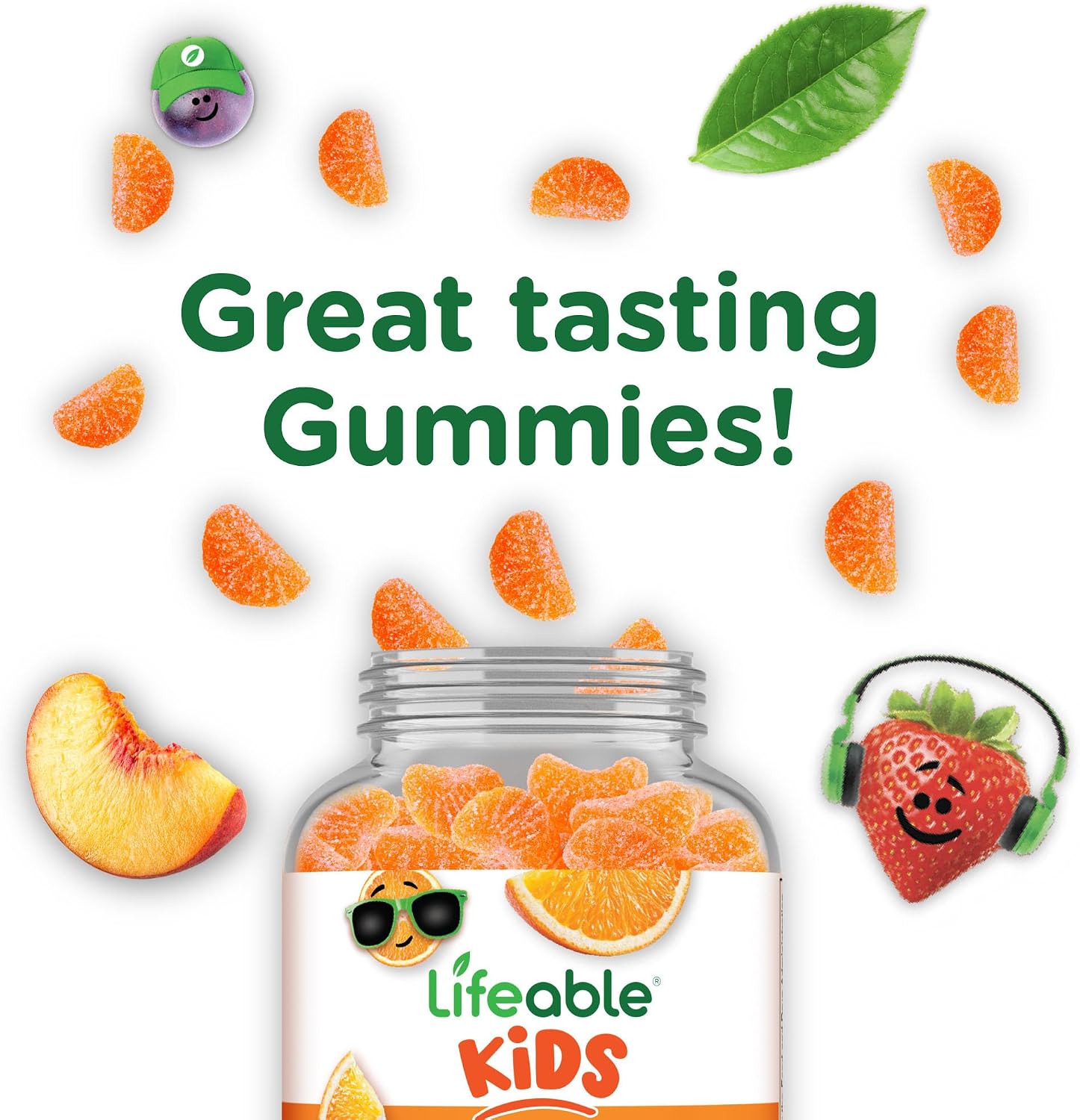 Doctors Orders Lifeable Kids Vitamin C Gummies para niños | 250 mg | Gominolas veganas de vitamina C | 120 gominolas