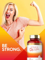 Carlyle Vitamina D3 2000 UI Cápsulas Blandas | 400 Unidades | No-GMO, Sin Gluten | 50 mcg | Suplemento de Vitamina D