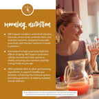 AM Support Mezcla Matutina de Nutrición – Cero Calorías Apoyo Nutricional GLP-1 con Vitaminas, Minerales, Aminoácidos, Fibra Prebiótica, Baobab, Ginseng y Colágeno Marino - Melocotón Mango - 30 Servicios