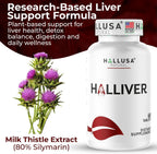 Hallusa Natural Suplemento para la Salud Hepática con Cardo Mariano, Complejo B y Alcachofa - 60 Comprimidos