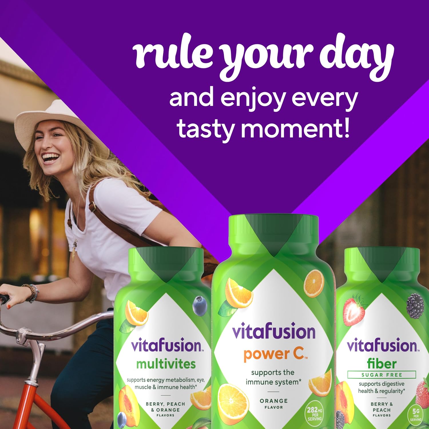 Vitafusion Power C Gummy Vitamina C - 63 Gomitas (21 Días) Sabor Naranja
