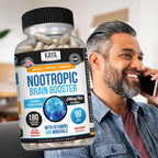Kaya Naturals - Nootropic Brain Booster - Potenciador Cognitivo para Memoria y Concentración - 180 Cápsulas