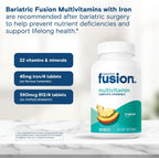 Bariatric Fusion Multivitamínico Bariátrico Completo con Hierro - Masticable Sabor Tropical - Suministro de 1 Mes