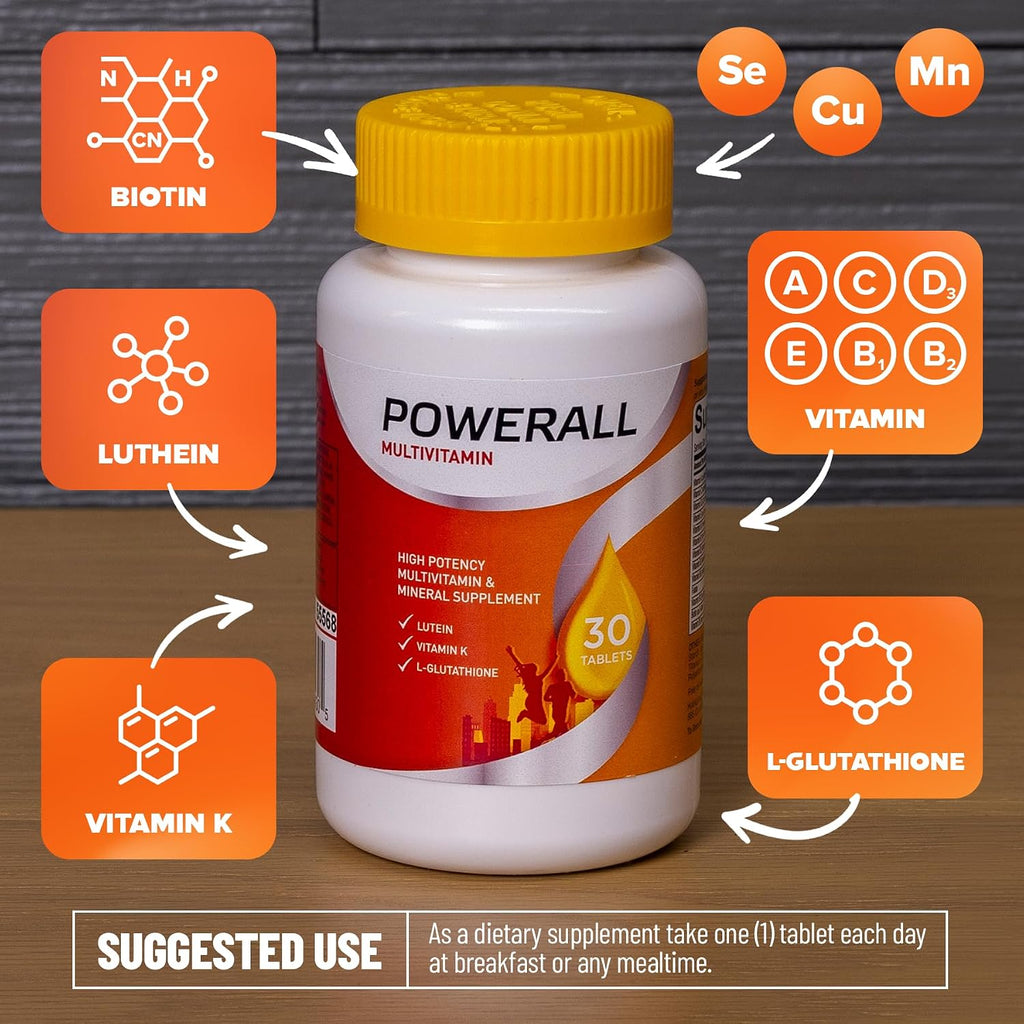 U.S. Health Club PowerAll Multivitamínico para Adultos | 30 Comprimidos