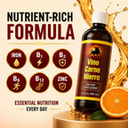 Menper Vino Carne Hierro Suplemento de Hierro Líquido con Vitaminas para Energía y Vitalidad, 473 ml