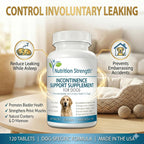 Nutrition Strength Suplemento para la Incontinencia en Perros, Apoyo Orgánico para el Control de la Vejiga, 120 Comprimidos Masticables