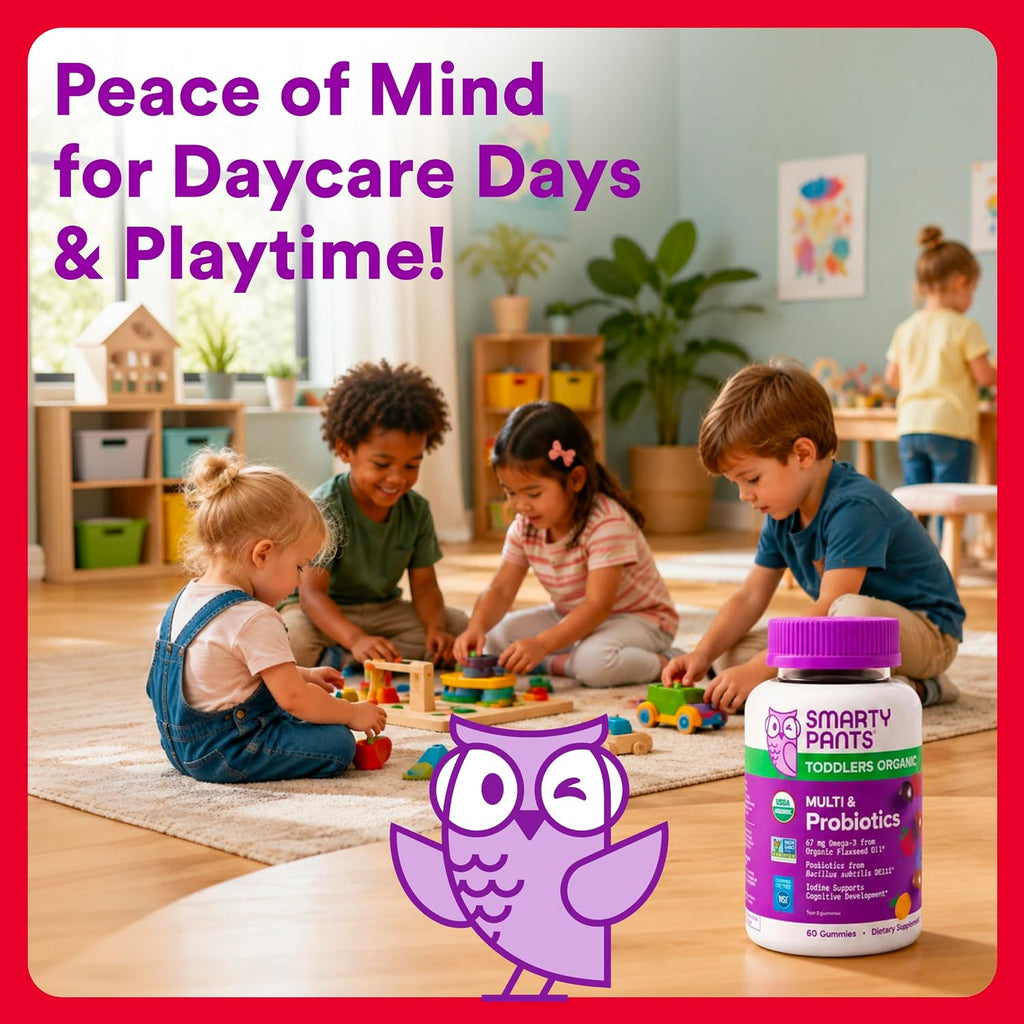 SmartyPants Organic Toddler Multivitamin Gummies - 60 gomitas (30 días)