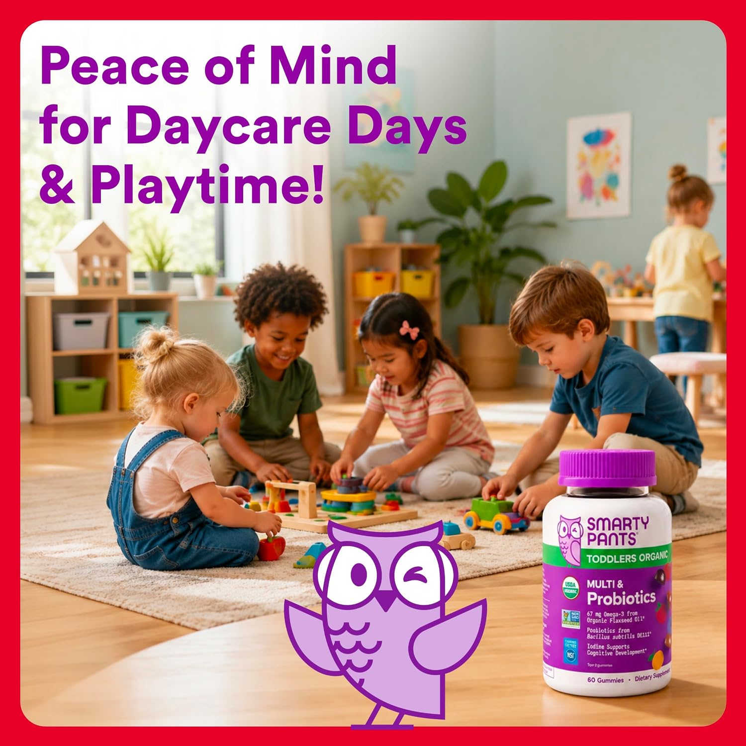 SmartyPants Organic Toddler Multivitamin Gummies - 60 gomitas (30 días)