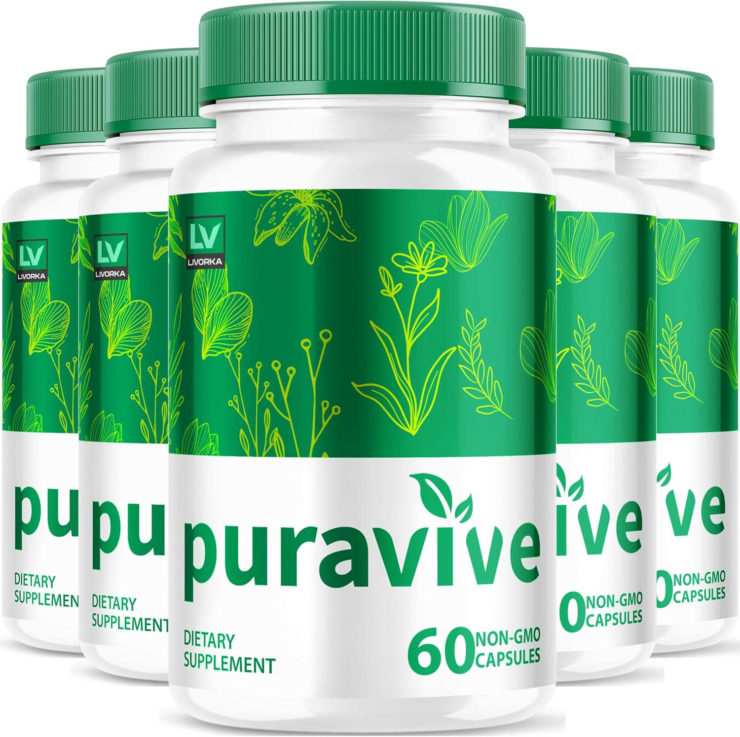 Puravive Cápsulas para Control de Peso (5 Paquetes, 300 Cápsulas)