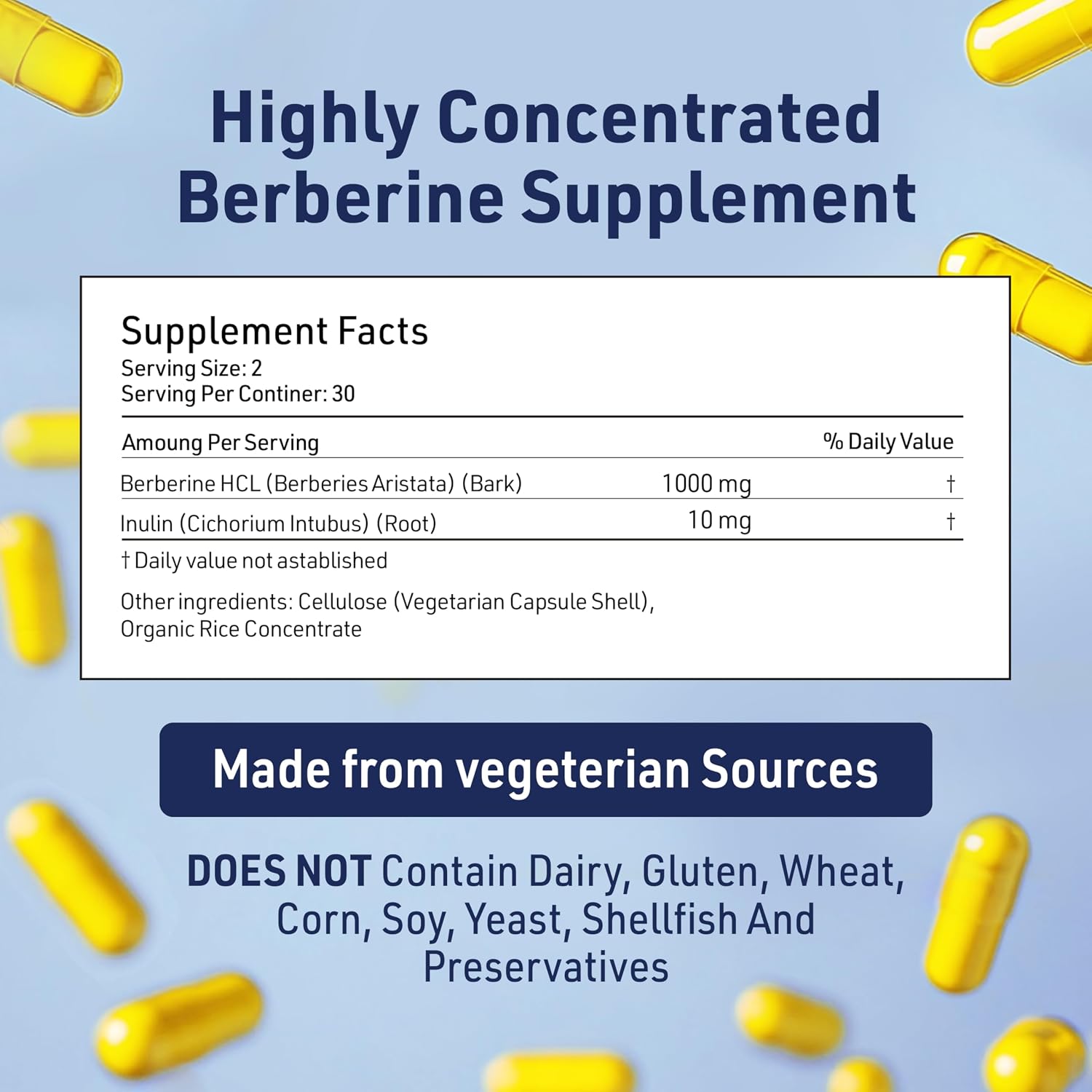 AgeImmune Berberine 1000mg con Inulina Prebiótica