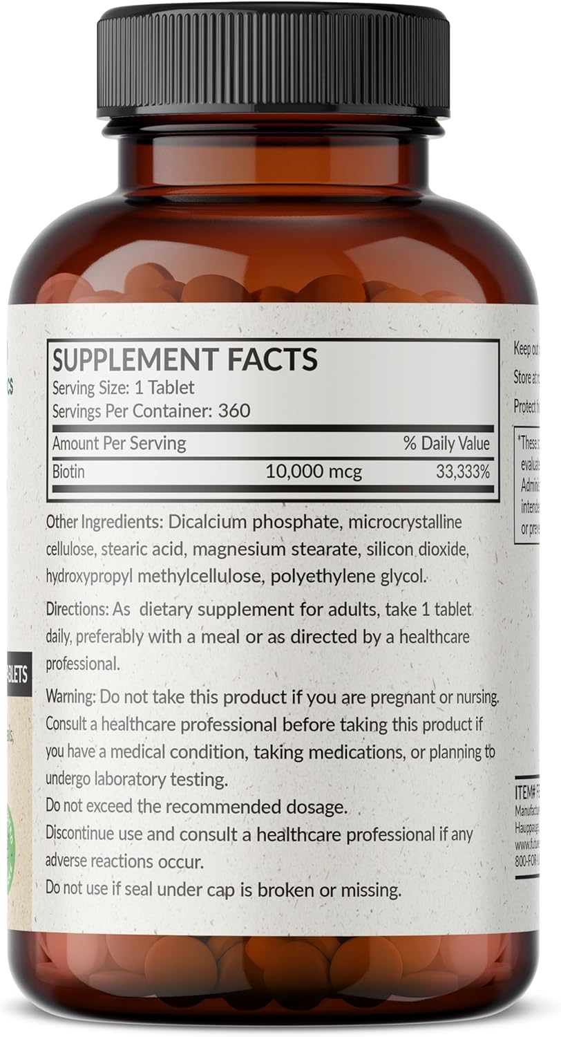 Futurebiotics Biotina 10.000 mcg – 360 Comprimidos Veganos