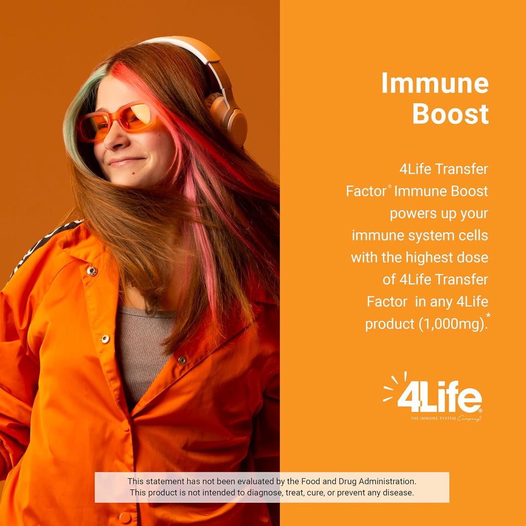 4Life Transfer Factor Immune Boost Mezcla para Bebida Sabor Naranja, 5 Sobres