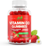 Gomitas de Vitamina D3 5000 UI - Just Nutrients - 120 Gomitas con Sabor a Fresa - Sin Gluten, No GMO