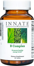INNATE Response Formulas Complejo B - Complejo de vitamina B con B12, Vitamina B6, Metilfolato y Biotina - Apoya la producción de energía celular y el metabolismo - Vegano, Kosher, No-GMO - 90 Comprimidos