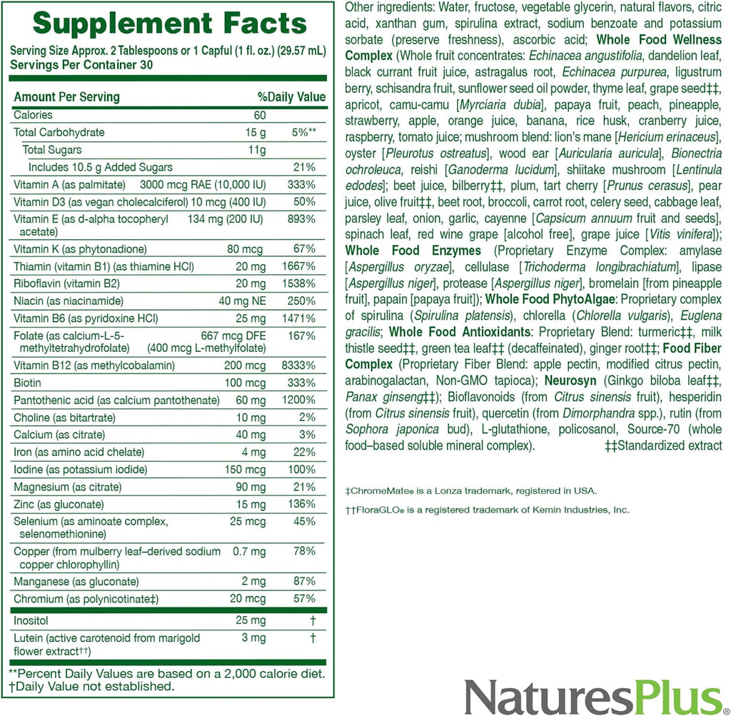 NaturesPlus Ultra Source of Life Liquid Multivitamínico - 30 fl oz (887 ml) - Sabor Mango Piña