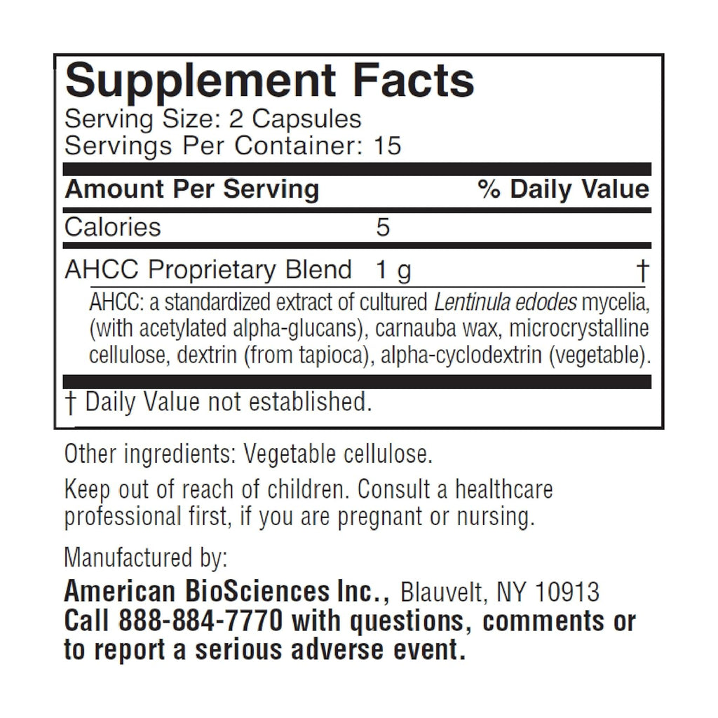 ImmPower AHCC Mushroom Supplement 6-Pack, 30 Vegetable Capsules, 500 mg