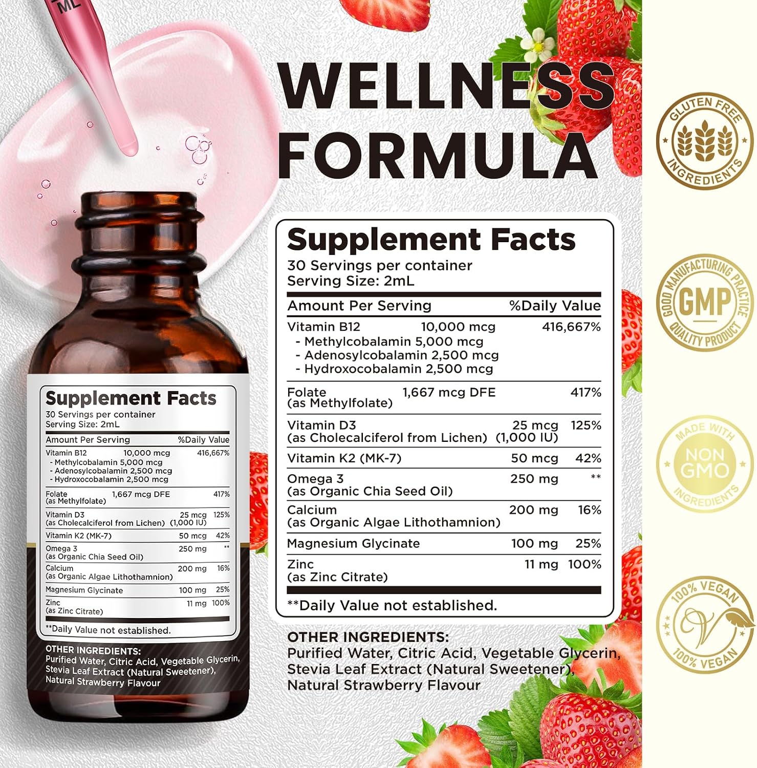 dilib Complejo Vitamina B12 10000 mcg Gotas Sublinguales - Triple B-12 con Metilcobalamina, Adenosilcobalamina e Hidroxocobalamina