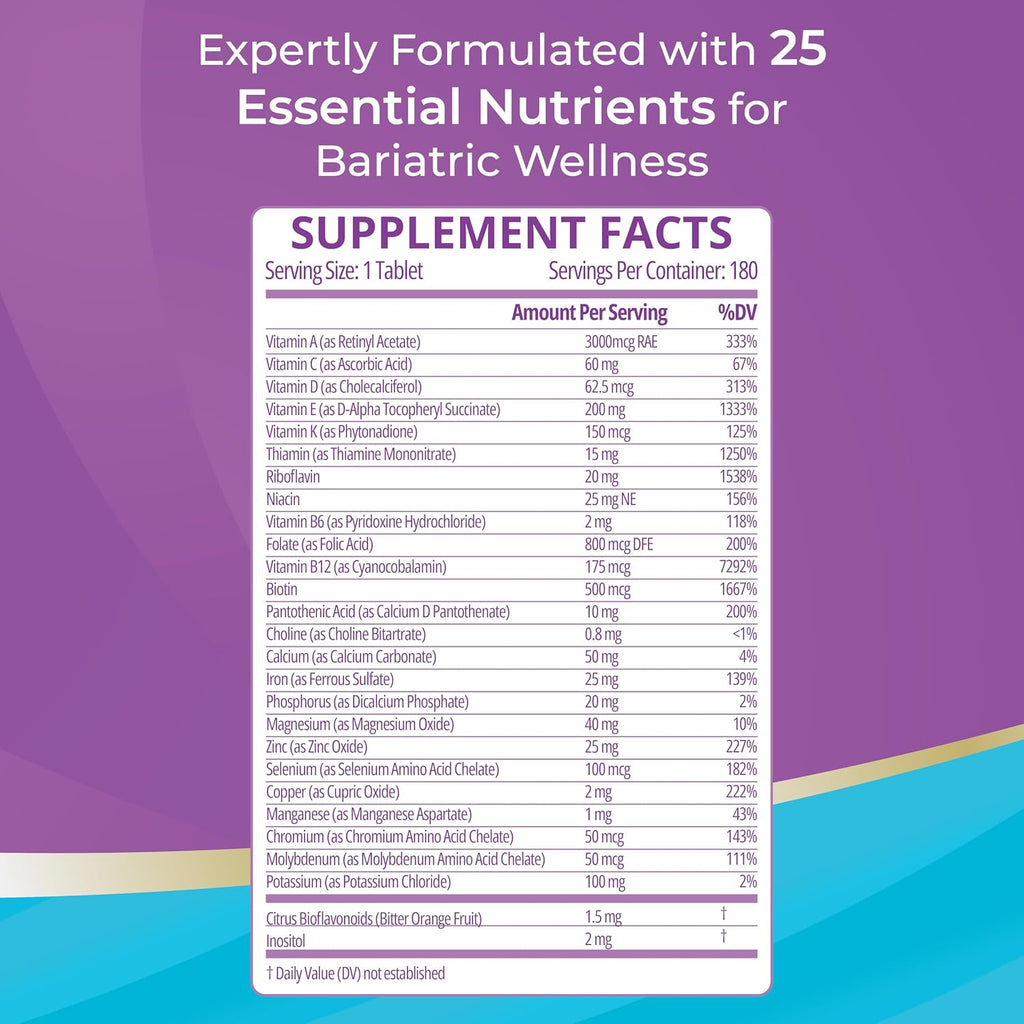 Bariatric Best High ADEK Multivitamínico - 180 Comprimidos (3 Meses)
