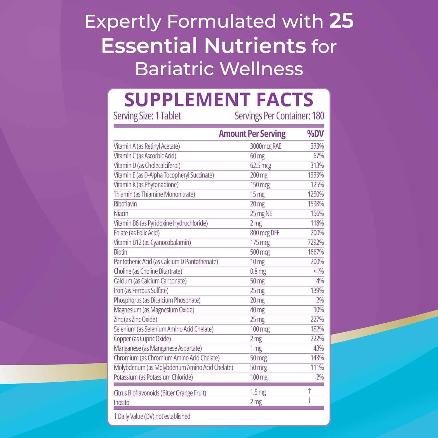 Bariatric Best High ADEK Multivitamínico - 180 Comprimidos (3 Meses)