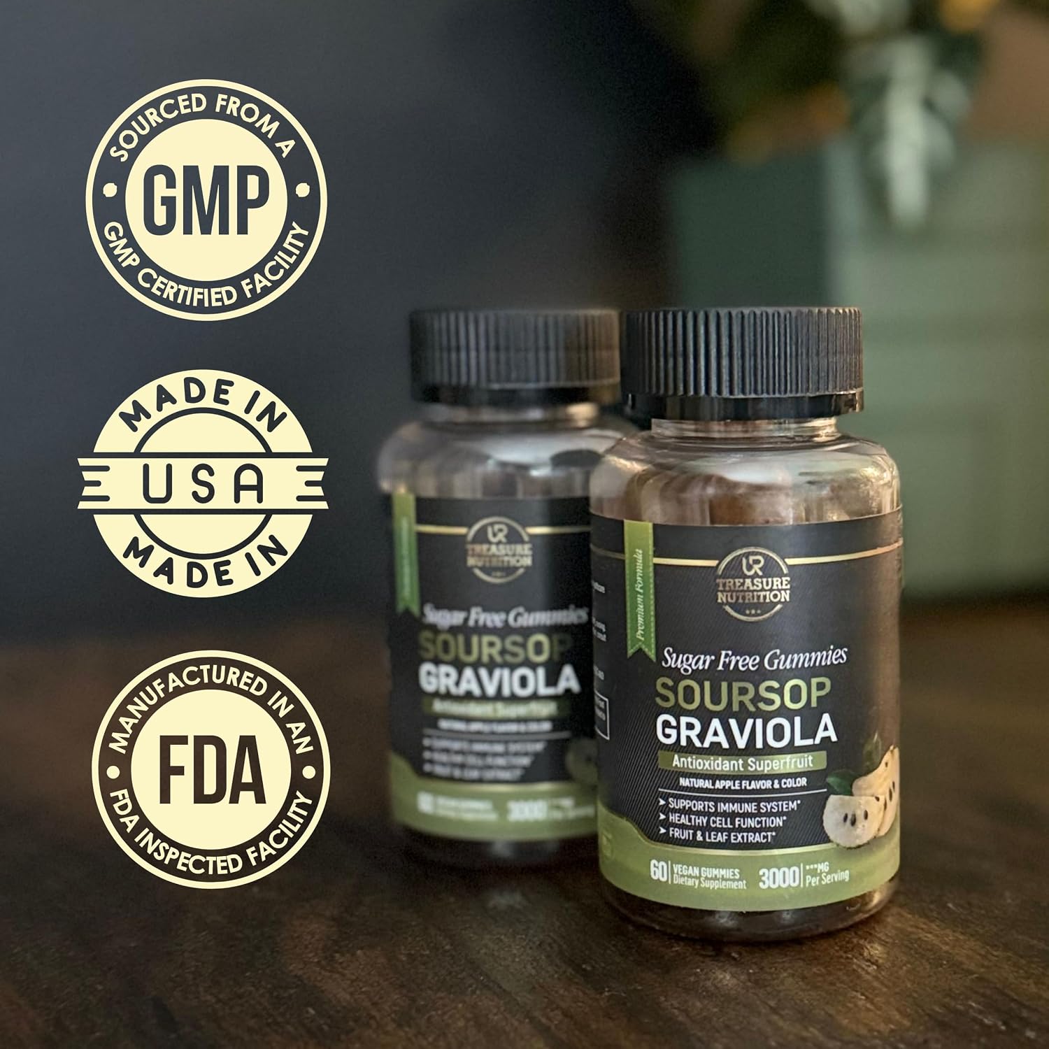Gominolas de Graviola Soursop - 3000mg - Sin Azúcar - 60 unidades