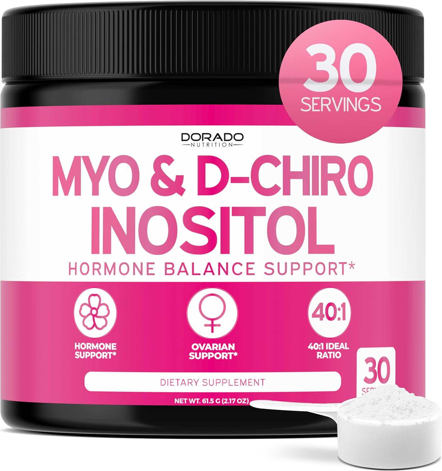 Myo-Inositol & D-Chiro Inositol en Polvo (2050mg por ración, Ratio 40:1, 30 días)