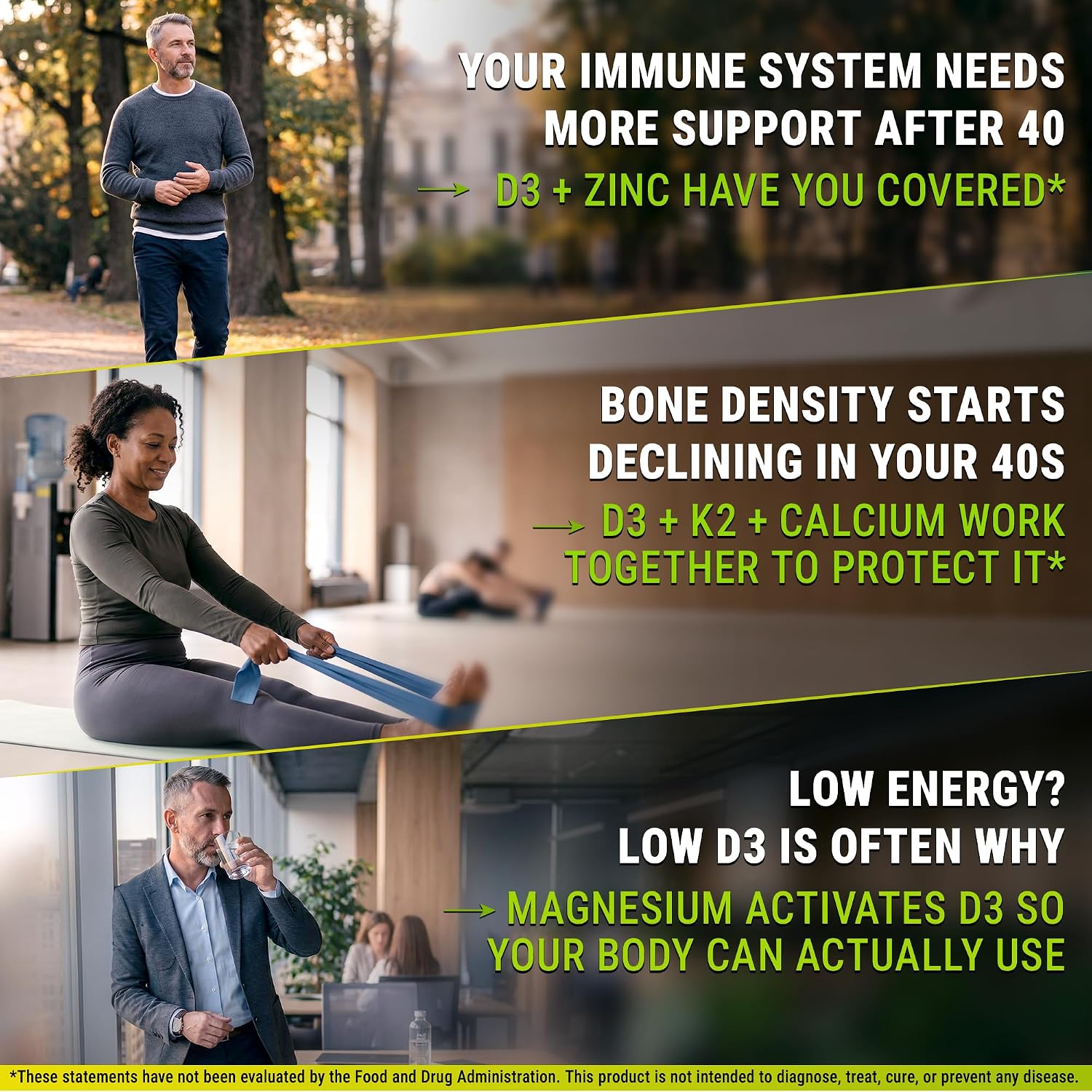Vitamina D3 K2 con Magnesio, Zinc y Calcio | 10.000 UI D3, 200 mcg K2 MK7, 1500 mg Magnesio Glicinato | Vegano, Non-GMO