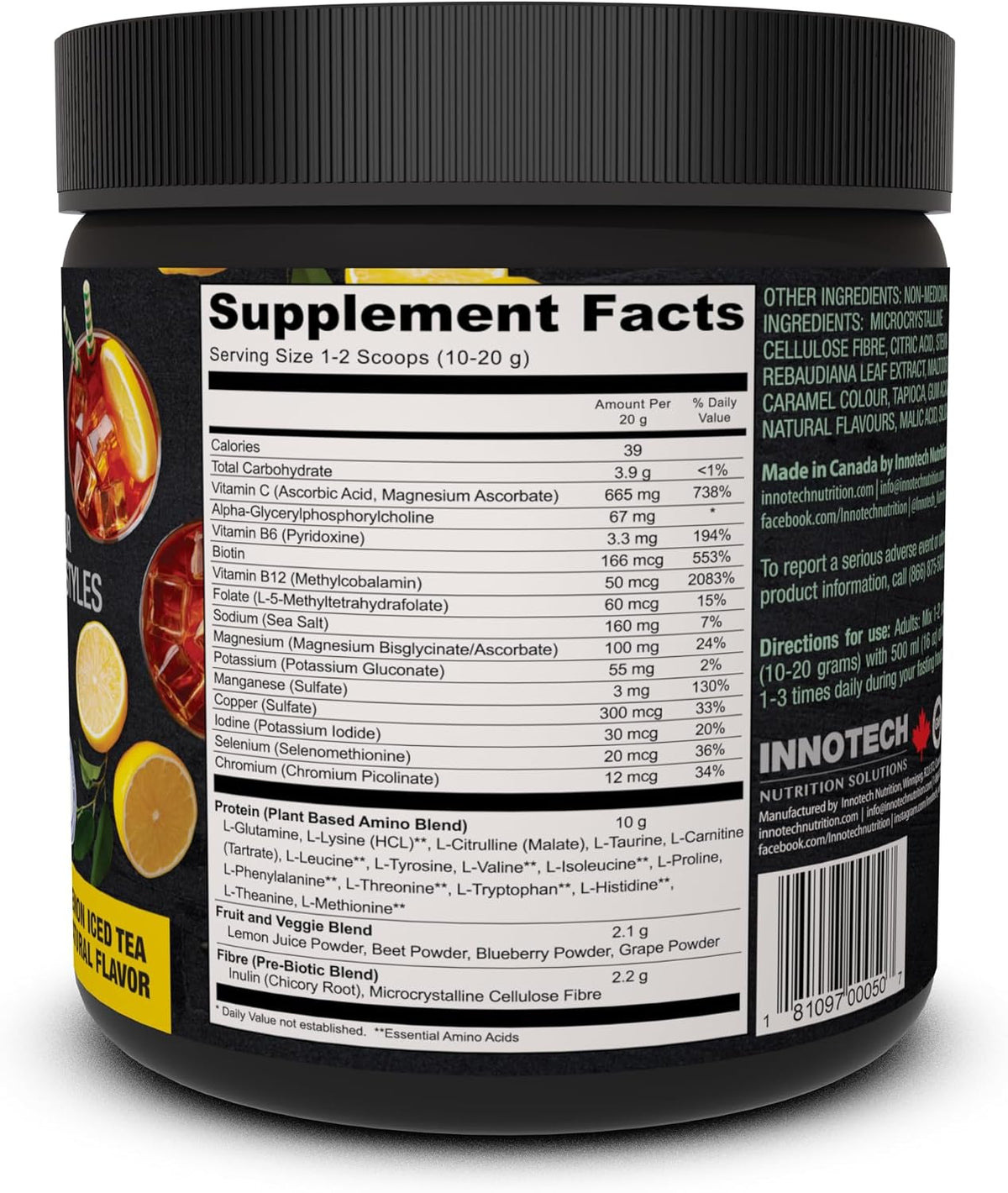Innotech Nutrition Fasting Days - Mezcla para Ayuno Intermitente con 42 Ingredientes Esenciales y Electrolitos - Limón Té – Image 2