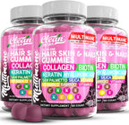 Clean Nutraceuticals Gominolas de Biotina, Colágeno y Queratina para Cabello, Piel y Uñas - Vegano