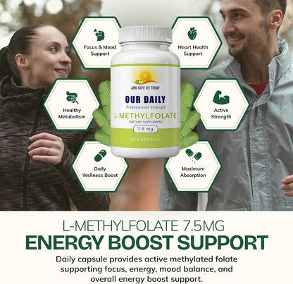 Our Daily Vites L-Methylfolate 7.5mg - 90 Cápsulas – Image 4