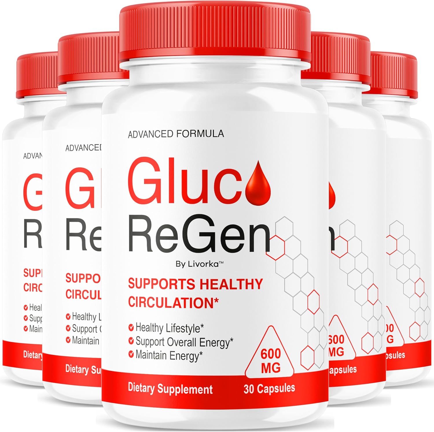 GlucoRegen Capsules (5 Pack) - Fórmula Premium para el Bienestar General