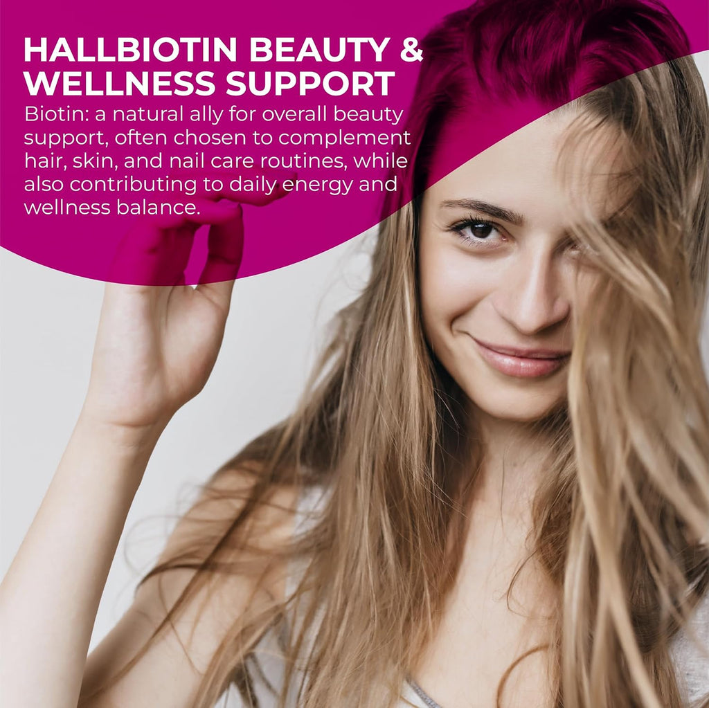 Hallusa Natural Biotina 10.000 mcg, 60 Cápsulas