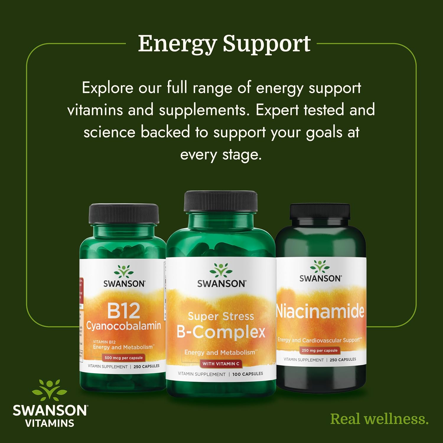 Swanson Super Stress B-Complex con Vitamina C (100 Cápsulas)