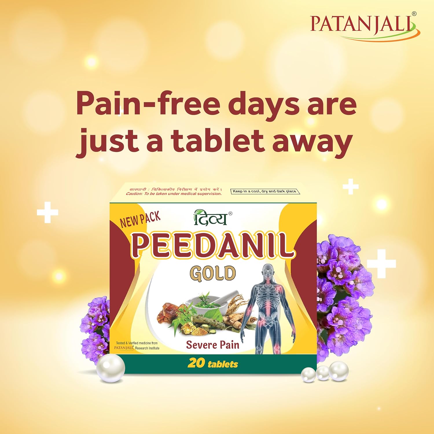 Patanjali Gold Ayurvedic Medicine for Diabetes, 20 Comprimidos