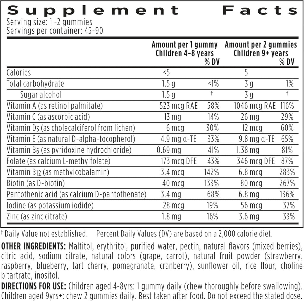 Igennus Methylated Kids Multivitamin Gummies - 90 Gominolas Multivitamínicas para Niños 4+ años