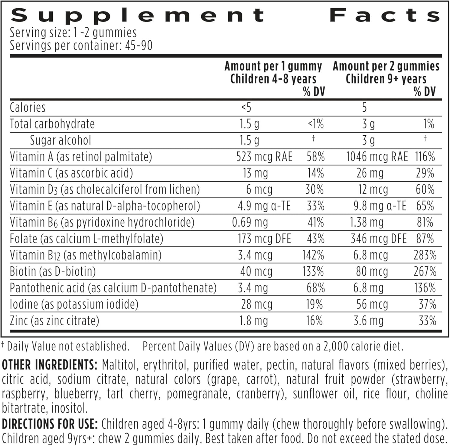 Igennus Methylated Kids Multivitamin Gummies - 90 Gominolas Multivitamínicas para Niños 4+ años