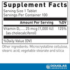 Douglas Laboratories Vitamina D3 1000 UI - 100 Comprimidos