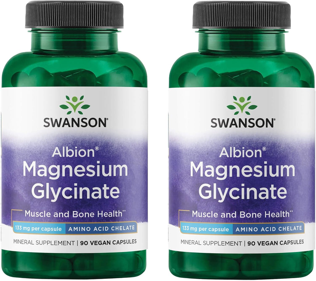 Swanson Albion Magnesium Glycinate - 90 Cápsulas (Pack de 3)