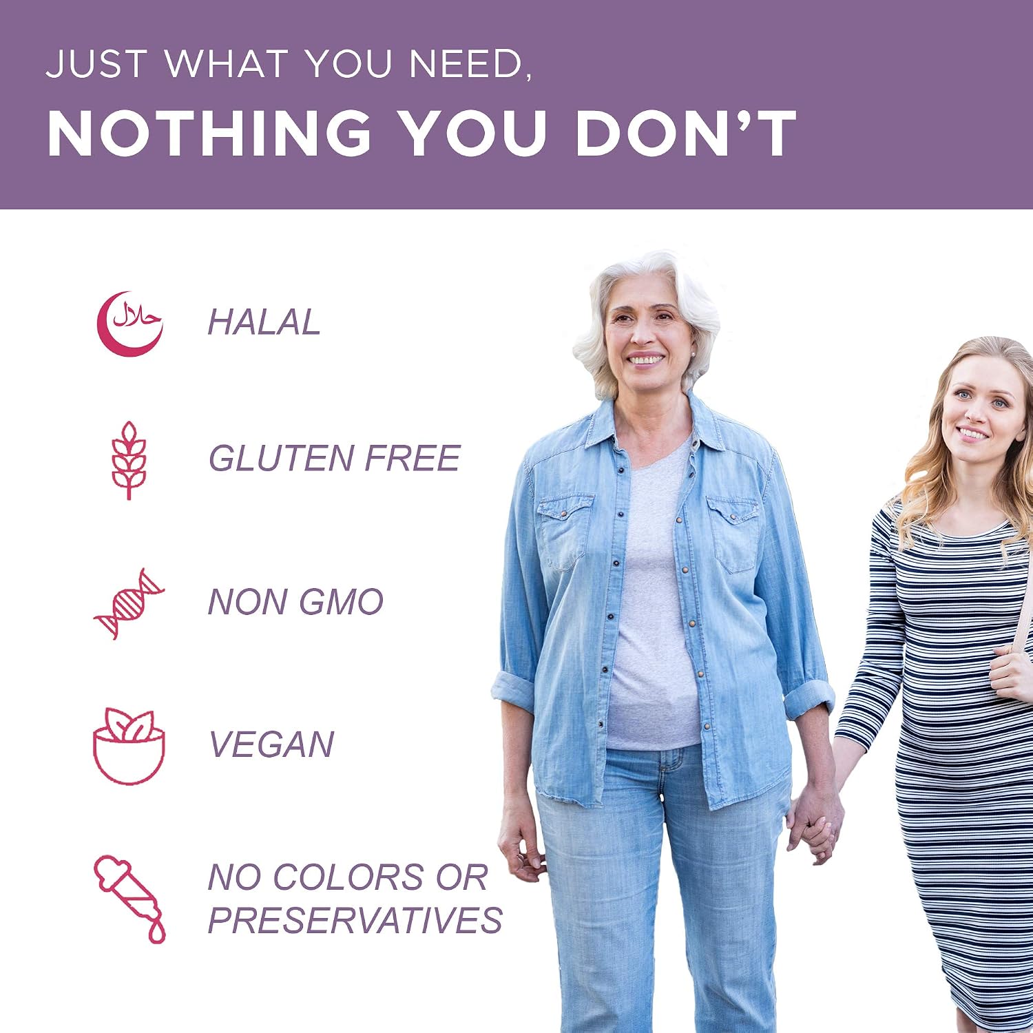Noor Vitamins Multivitamínico para Mujeres Halal y Vegano | 60 Cápsulas (2 Meses)