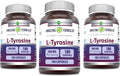 Amazing Formulas L-Tirosina 500 mg Cápsulas - Suplemento de Aminoácido (3 Envases | 180 Cápsulas)
