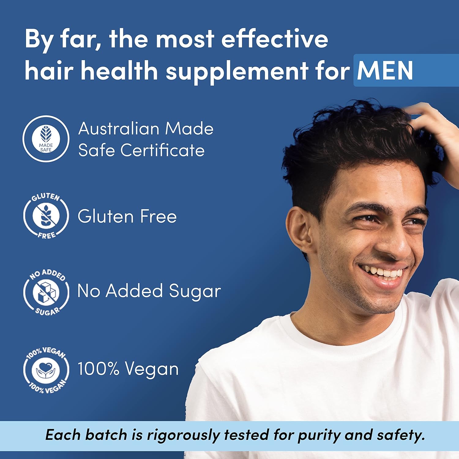 Man Matters Biotin Hair Gummies - Gummies de Biotina para el Cabello, Sabor Fresa, 120 uds