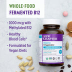 New Chapter Vitamina B12 Fermentada, 1000 mcg, 30 Comprimidos