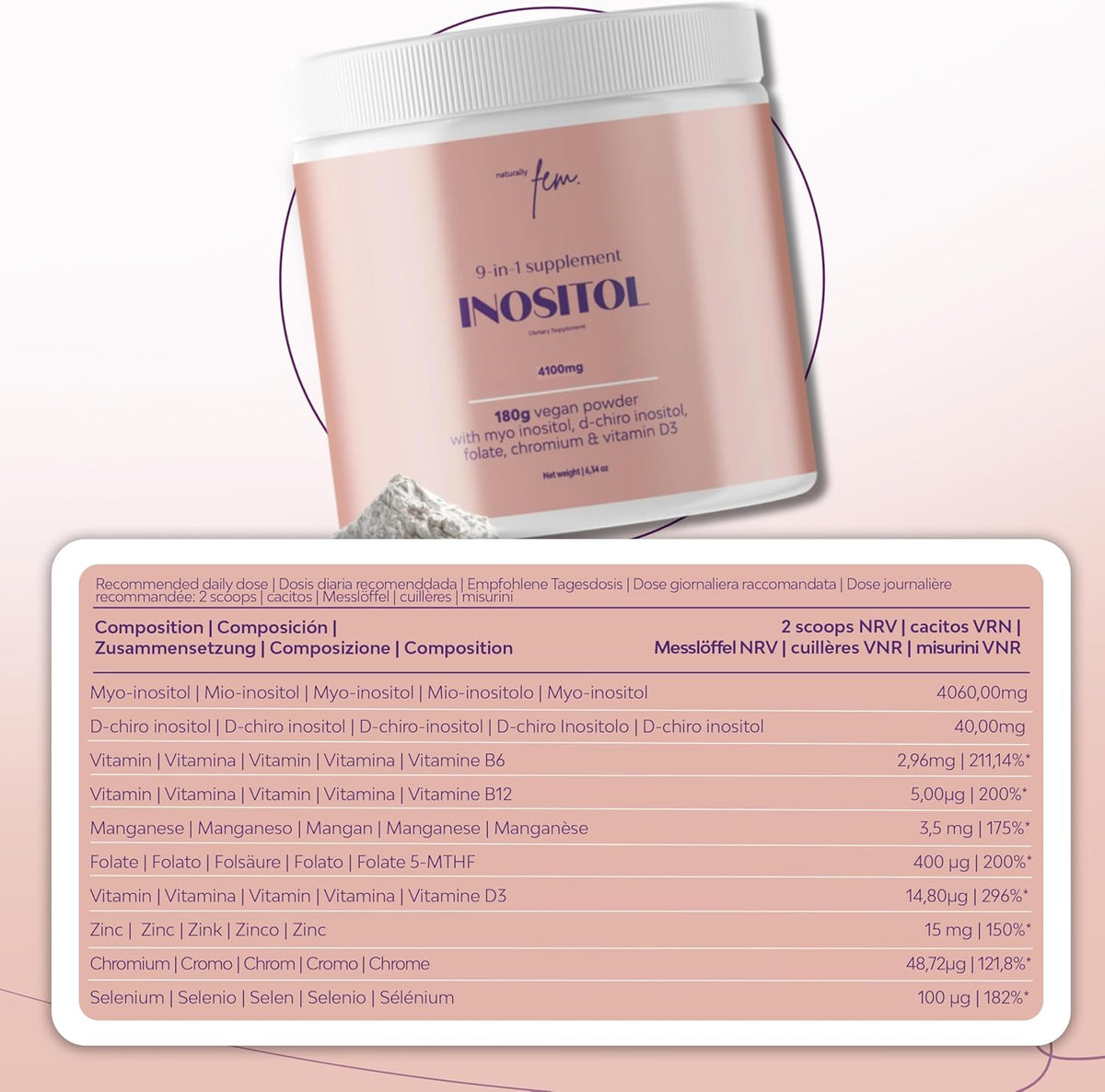 QSTA Myo-Inositol & D-Chiro Inositol 40:1 – – Zinc, Selenio y Manganeso: Actúan como antioxidantes y apoyan la – Image 5