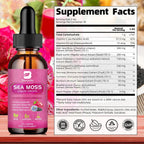 Sea Moss Liquid Drops - Musgo Marino Irlandés Orgánico con Aceite de Semilla Negra, Espirulina, Saúco y Vitaminas C y D3