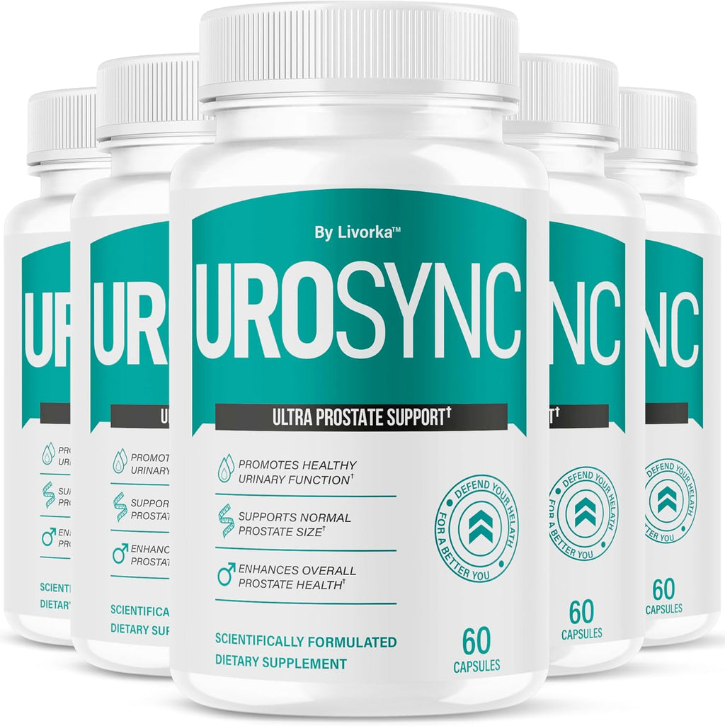 (5 Pack) UroSync Capsules - Suplemento Oficial para Hombres, Fórmula Natural Premium, 300 Cápsulas para 5 Meses
