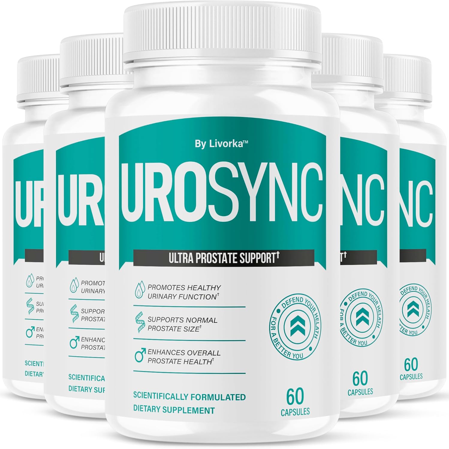 (5 Pack) UroSync Capsules - Suplemento Oficial para Hombres, Fórmula Natural Premium, 300 Cápsulas para 5 Meses