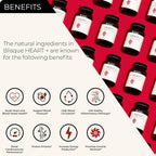 Blisque Heart+ – Apoyo Natural para la Presión Arterial y Salud Cardiovascular | Coenzima Q10, Espino Blanco, Remolacha, Cúrcuma | 90 Cápsulas