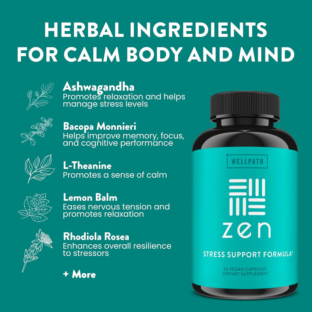 WellPath Zen – Complemento para el Estrés y el Estado de Ánimo (180 cápsulas)
