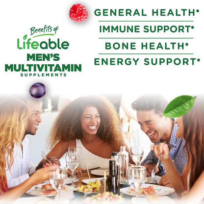 Lifeable Multivitamínico para Hombres Gomitas – La vitamina D contribuye a la absorción del calcio y al – Image 3