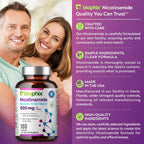 biophix B-3 Nicotinamida 500 mg 180 Cápsulas - Fórmula de Niacina Sin Enrojecimiento