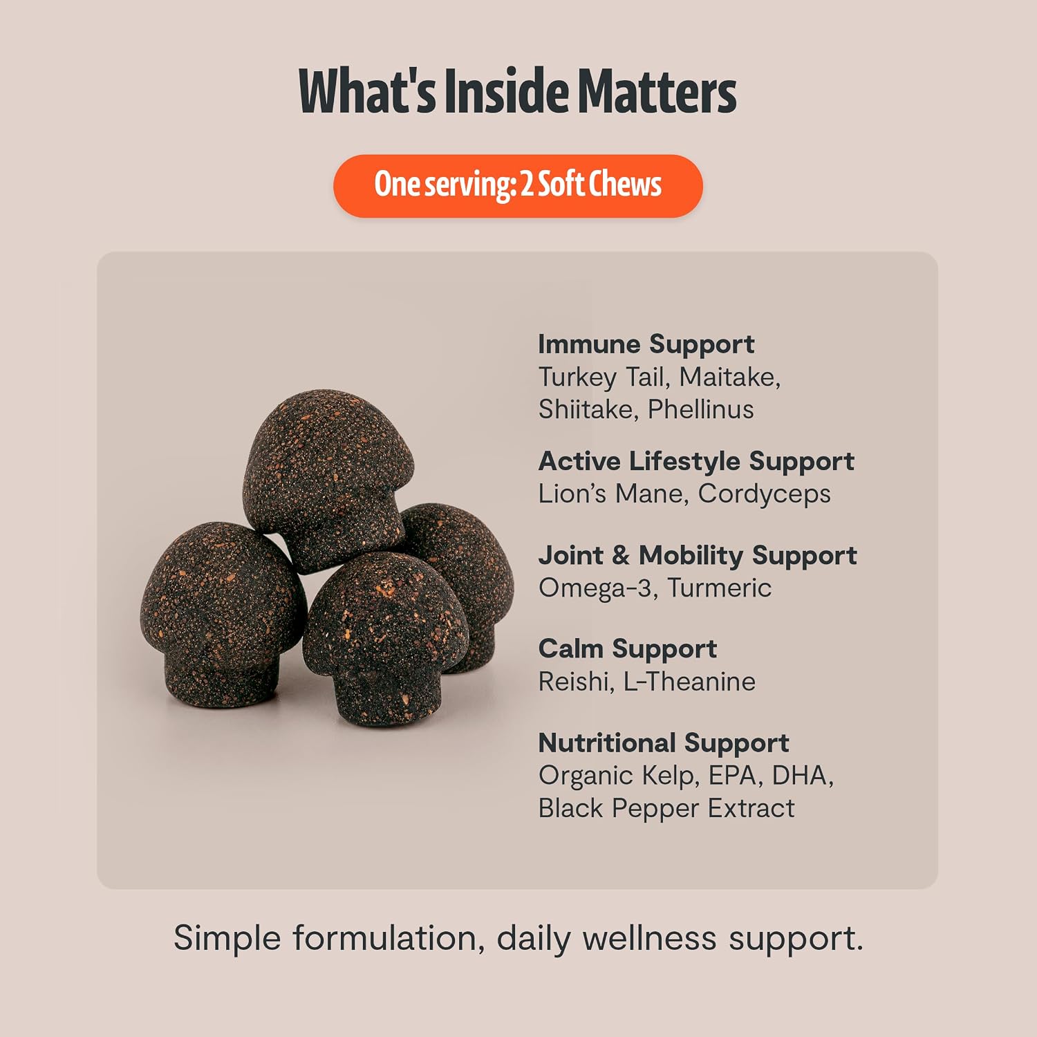 FreshCap Shroomies: Suplemento de setas para perros, 180 uds
